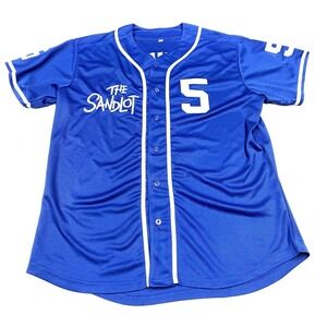 Sandlot Baseball Jersey Squints #5 Dodger Blue Stitched Men's Size Large